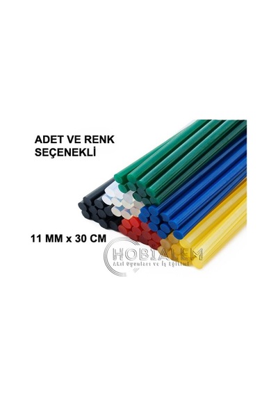 Renkli Silikon, Sıcak Mum Silikon, 11 Mm X 30 Cm, Kalın Silikon