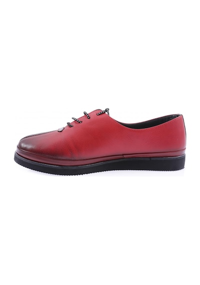 Dgn 095 Kadin Kalin Taban Bağcikli Comfort Ayakkabi 095-2111-R0766 Kırmızı