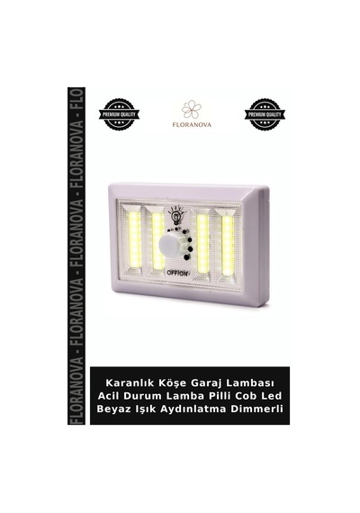 Karanlık Köşe Garaj Lambası Acil Durum Lamba Pilli Cob Led Beyaz Işık Aydınlatma Dimmerli