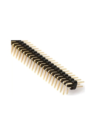 40 Pin 2x40 2.54mm 90 Derece Erkek - Erkek header Altın Kaplama