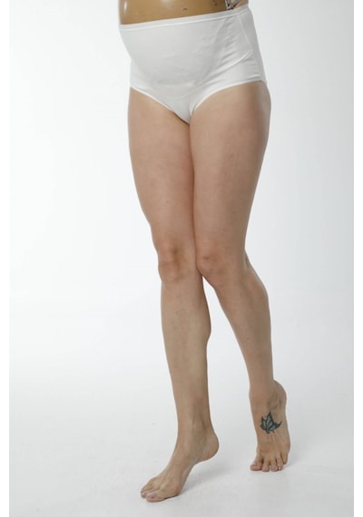 Hmd Underwear Kadın Ekru Pamuklu Yüksel Bel Hamile Lohusa Külot & Rahat Doku Hmd1413 Ekru