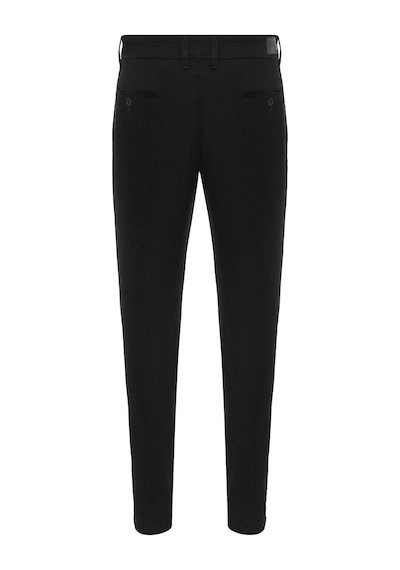 Süvari Siyah Slim Fit Armürlü Pantolon