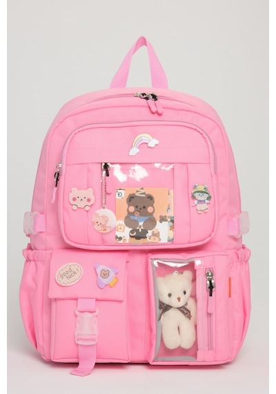 Roxbros Kawaii Kore Tarzı Ilkokul Sırt Çantası Seti Pembe