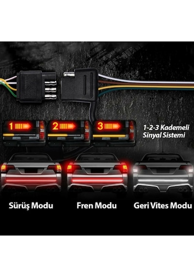 Pick Up Ledi Off Road Bagaj Led Lamba Sinyalli Kayar Bagaj Ledi 120 Cm