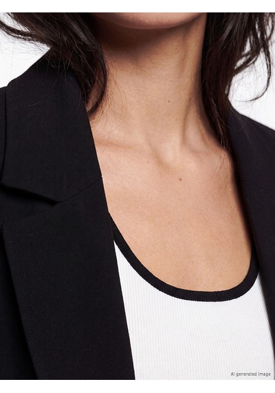 Lcw Vision Siyah Kruvaze Yaka Kadın Blazer Ceket
