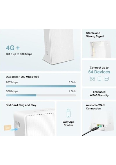 Mercusys Mb230-4g Ac1200 4g Lte Dual Band Router