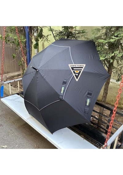 Marlux April A-252g Protokol Vale Şemsiyesi Çift Katmanlı Şemsiye 130 CM Siyah