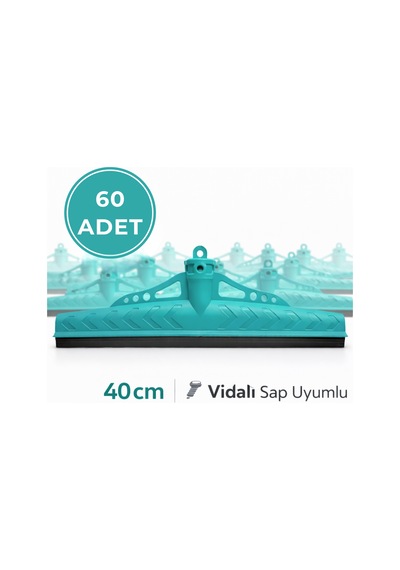 Mulpex Çekpas 40 Cm 60 Adet Vidalı Sap Uyumlu Yersil Çekçek Yer Çekçeği Zemin Temizlik Aparatı
