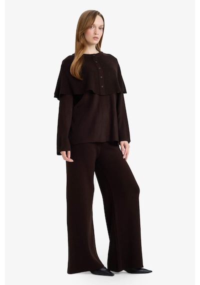 Defacto Wide Leg Triko Pantolon G7248ax25cwbn320 Kahve-bn320