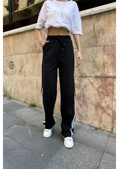 Paradise Paça Şeritli Wide Leg Siyah