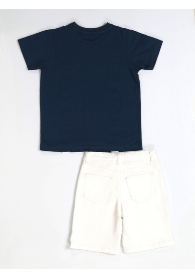 Casabony Papyon Beyaz Denim Şort - T-shirt Takım - İndigo - Beyaz Beyaz - İndigo Casabony Papyon Beyaz Denim Şort - T-shirt Takım - İndigo - Beyaz Beyaz - İndigo