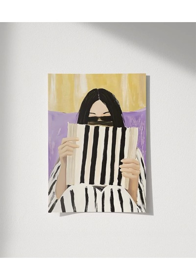 Çerçevesiz Poster Çizgili Düşünceler Serisi