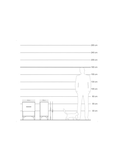 Arges Komodin Tek Çekmeceli 44x30x64 Çam-çam Çam