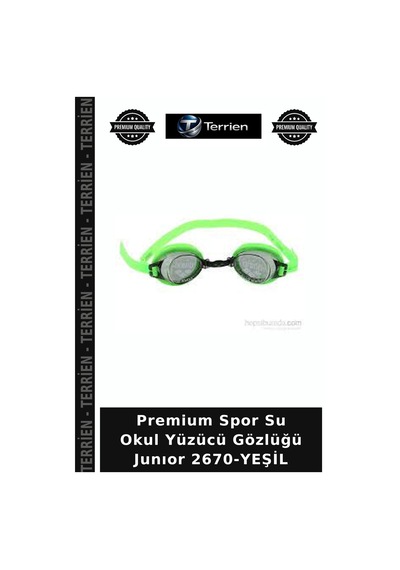 Premium Spor Su Okul Yüzücü Gözlüğü Junıor 2670-yeşil