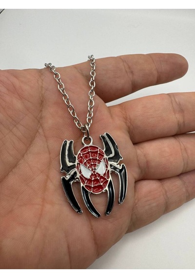 Örümcek Adam Figürlü Örümcek Unisex Kolye Güç, Cesaret Ve Kahramanlık Simgesi Çok renkli