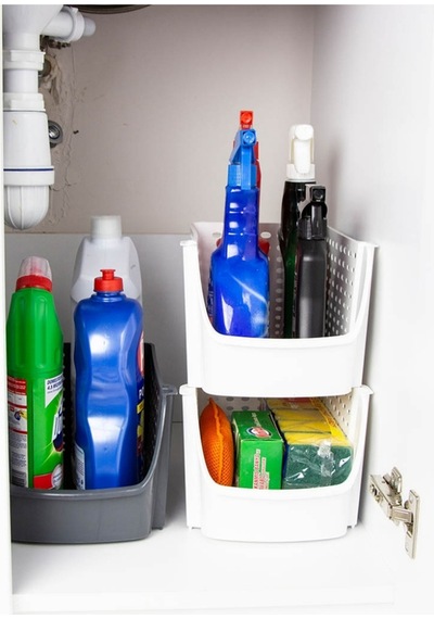 İstiflenebilir Geniş Düzenleyici Sepet, Beyaz, Pratik Ve Şık Tasarım Plastik 40 X 40 Beyaz Tr Diğer