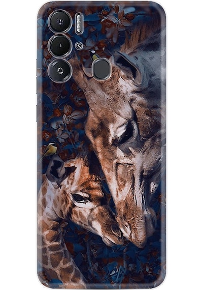 Tecno Pova Neo Kilif Resimli Silikon Flowers Giraffe 1338 557178780