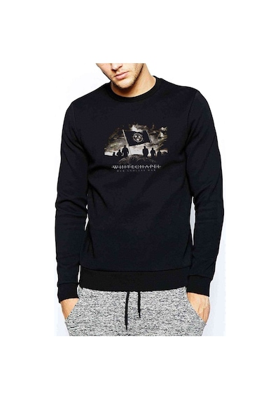 Whitechapel Our Endless War Baskılı Siyah Erkek Sweatshirt