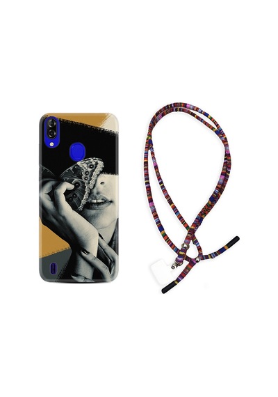 Reeder P13 Blue Plus Kılıf Rasta Boyun Askılı Butterfly Girl 1837