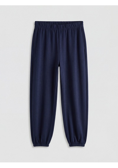 Lcwaıkıkı Basic Lacivert Beli Lastikli Çizgili Kadın Jogger Pantolon