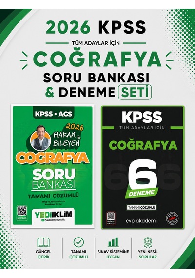 Yediiklim 2026 Kpss Coğrafya Soru Bankası & Kpss Coğrafya 6 Deneme Evp Akademi