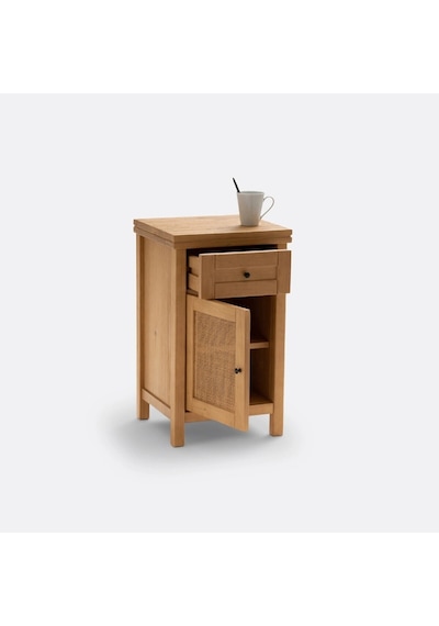 Altea Rattan Detaylı Masif Komodin Ahşap