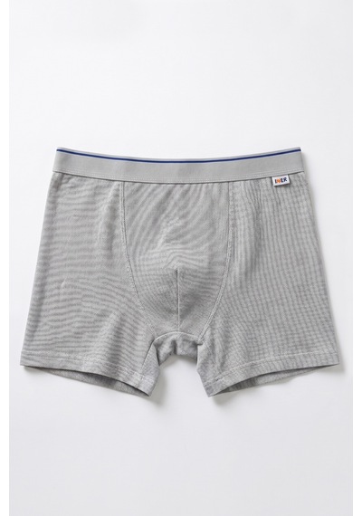 Just Inner Erkek Pamuklu Boxer Pike Kumaş Ergonomik Tasarım 137001 Gri