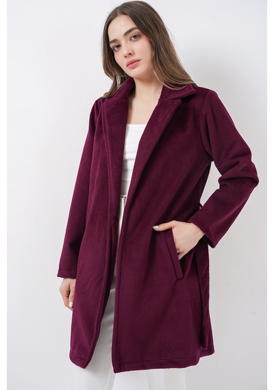 Bigdart Kadın Kuşaklı Kaban 9171 - Bordo