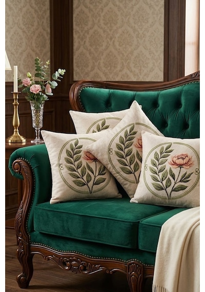4lü Kırlent Kılıfı, Dijital Baskılı Çift Taraflı Kırlent Kılıfı 45x45cm Kod 63674 Çok Renkli
