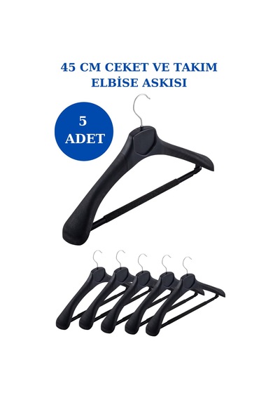 Ceket Elbise Askısı Plastik Yüksek Kalite 5 Adet Diğer