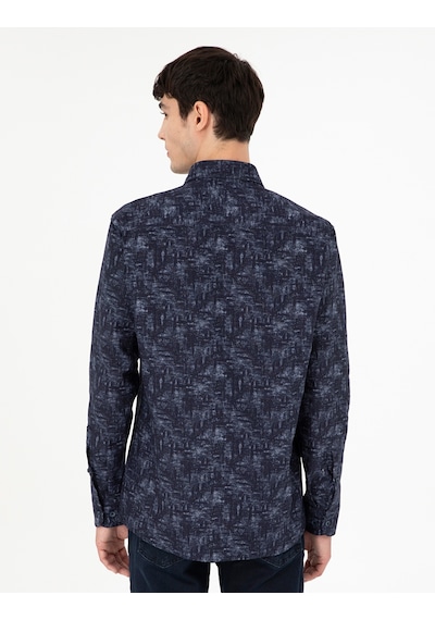 Pierre Cardin Erkek Lacivert Gömlek Desenli 50292130-vr033