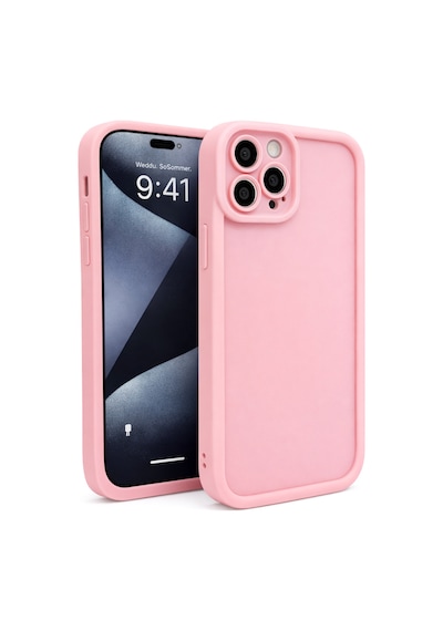 Apple Uyumlu iPhone 16 Pro Kamera Çıkıntılı Mat Silikon Telefon Kılıfı Pembe