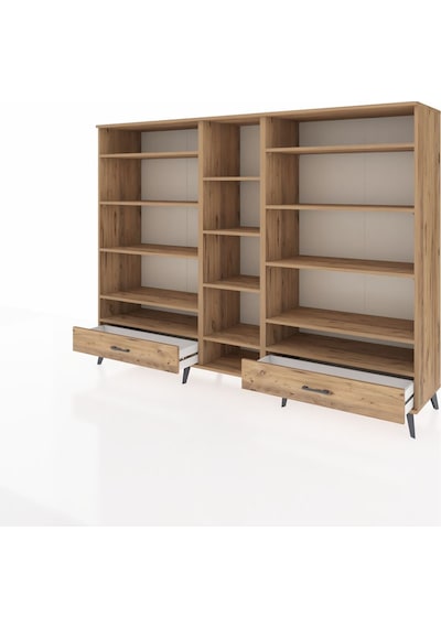Hyperion Dolap 14 Raflı 2 Çekmeceli 220x44x163 Çam-çam Çam-çam