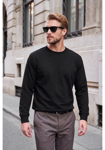Buratti Pamuklu Relaxed Fit Bisiklet Yaka Sweat Erkek Sweat 5901257 Siyah