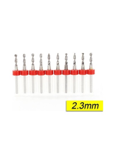 PCB Mikro Karbür CNC Matkap Ucu 10lu Set 2,30mm Tungsten 18 Shank