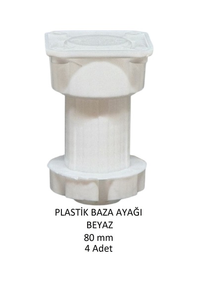 Plastik Baza Ayağı, Beyaz, 8 Cm 4 Adet Beyaz