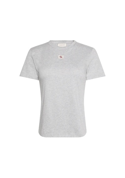 Calvin Klein Ss Woven Label Class, P79 Gri Kadın T-shirt