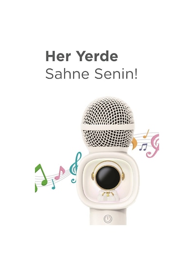Torima KIDMIC06 RGB Astronot Figürlü Mikrofonlu Karaoke Bluetooth Hoparlör