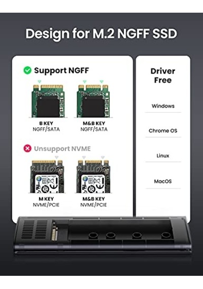 Sata Ngff Ssd Usb 3.1 5 Gbps Type-c Gen1 B-key M B Key Disk Kutusu - Uzay Grisi