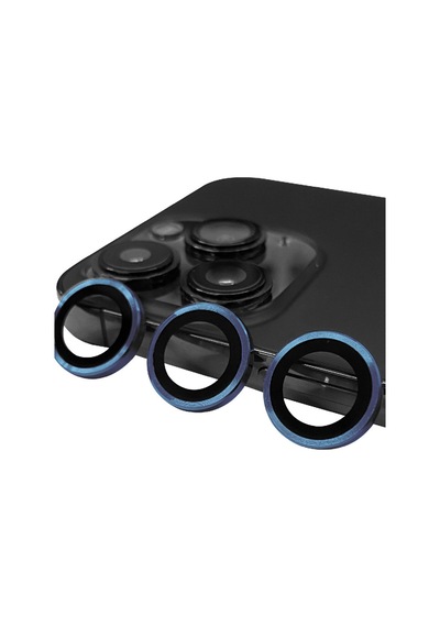 iPhone Uyumlu 15 Pro Max Raze Metal Kamera Lens - Lacivert