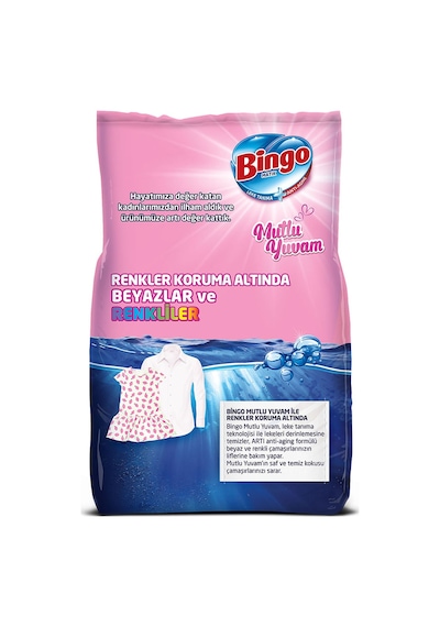 Bingo Matik Mutlu Yuvam Renkliler ve Beyazlar Toz Çamaşır Deterjanı 8 KG