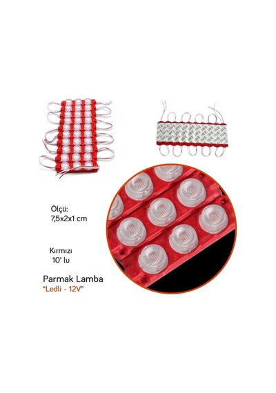 Nyf Benmax 12v Parmak Lamba Modül Led 3 Lü Kırmızı 10 Lu Bx12 046