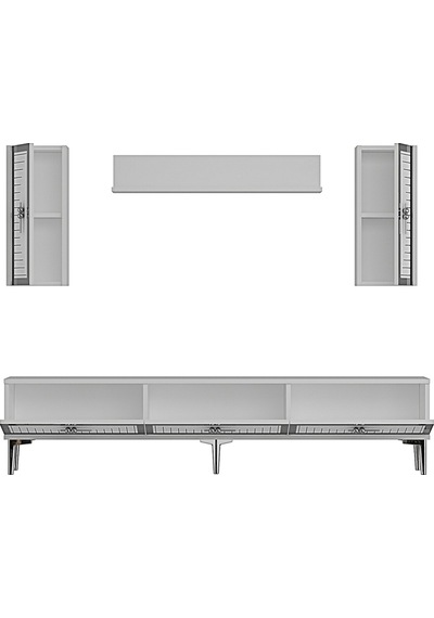 Tvr1801bs - Tuna Tv Ünitesi Beyaz Sılver 180cm Beyaz - Sılver