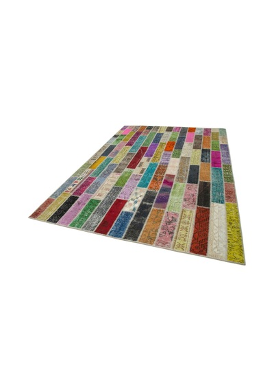 Bespoky Patchwork Modern Çok Renkli Salon Halısı El Dokuma 31038