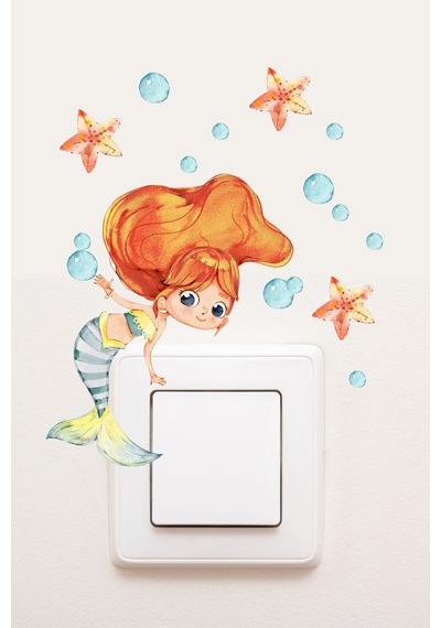 Star Works Priz Deniz Kızı Baloncuklar Dekoratif Priz Sticker