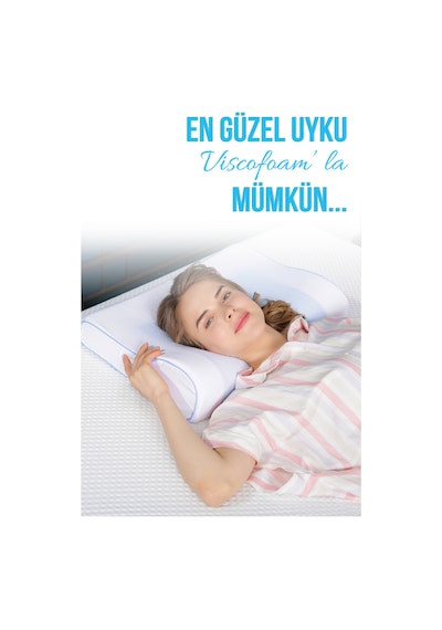 Viscofoam Terletmeyen Boyun Destekli Ortopedik Yastık Jelli Visco Yastık - 57x37x10-7cm