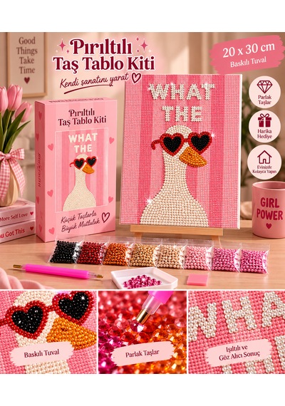 Bedazzling Taşlı Tuval Kiti Küçük Boy Ördek 1 Adet