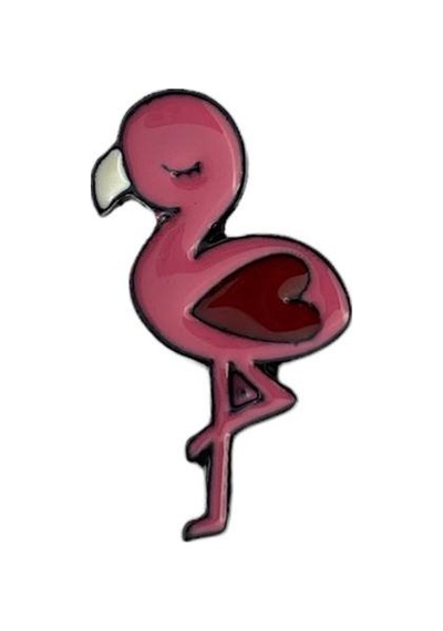 Flamingo Pembe Kuş Hayvansever Şık Hediyelik Rozet 1893 Çok Renkli