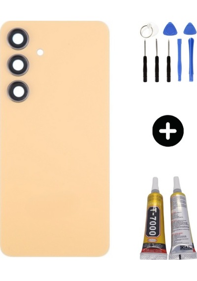 Samsung S24 Sm-s921 Uyumlu Arka Pil Kapağı Sarı + Montaj Seti Çok Renkli