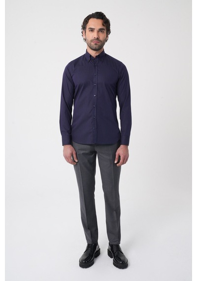 Bisse Regular Fit Erkek Uzun Kol Cepsiz Pamuk Lacivert Gömlek Gmczg250134 C39 Lacivert